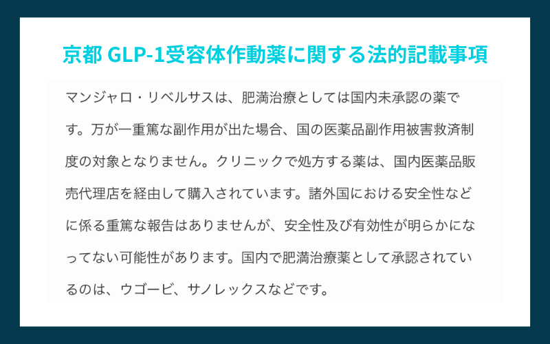GLP-1受容体作動薬に関する法的記載事項