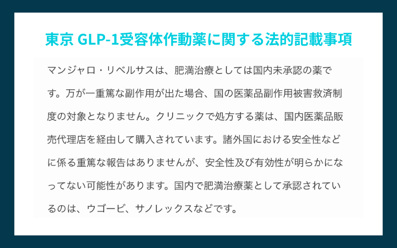 GLP-1受容体作動薬に関する法的記載事項