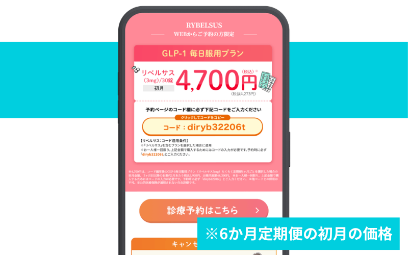 DMMオンラインクリニックのリベルサスのクーポンコード